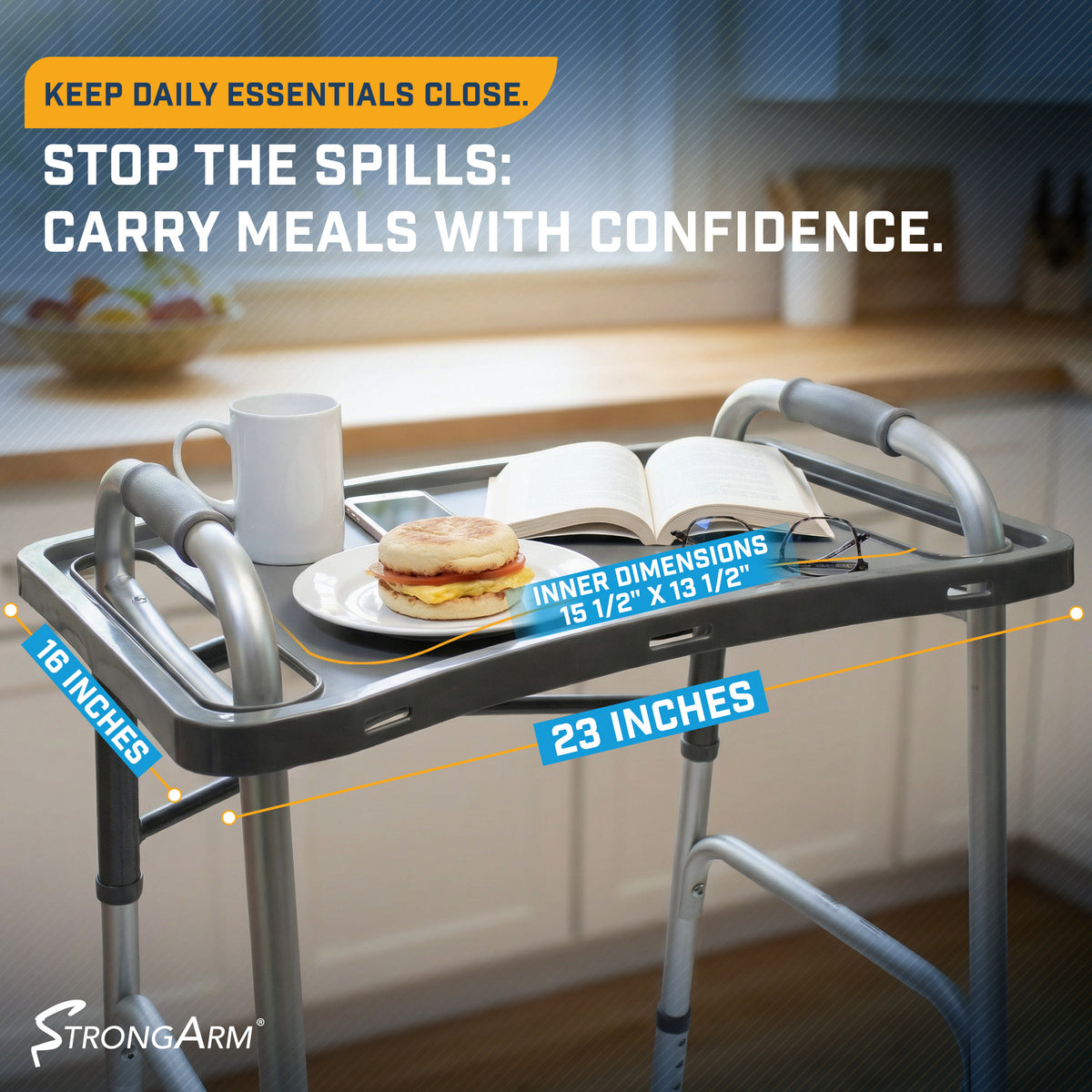 Solid Gray Walker Tray